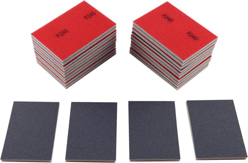 Langthering 24pcs 240Grits Sanding Sponge, Wet and Dry 4"x3" Sanding Block, Reusable Sand Paper for Metal Wood Drywall Walls Stone Automotive Paint Plastic DIY(240 Grits) - Image 1